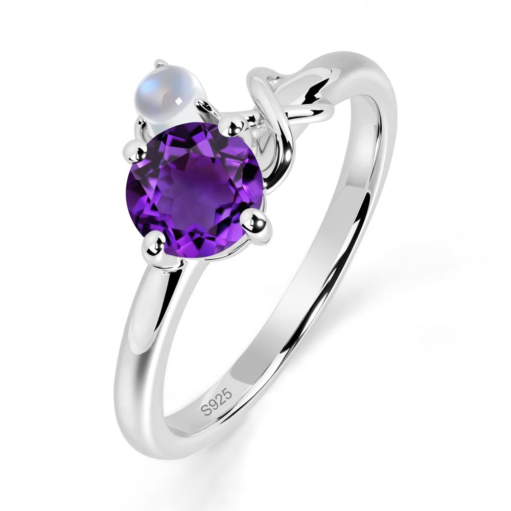 Petite Amethyst Infinity Engagement Ring - LUO Jewelry #metal_sterling silver