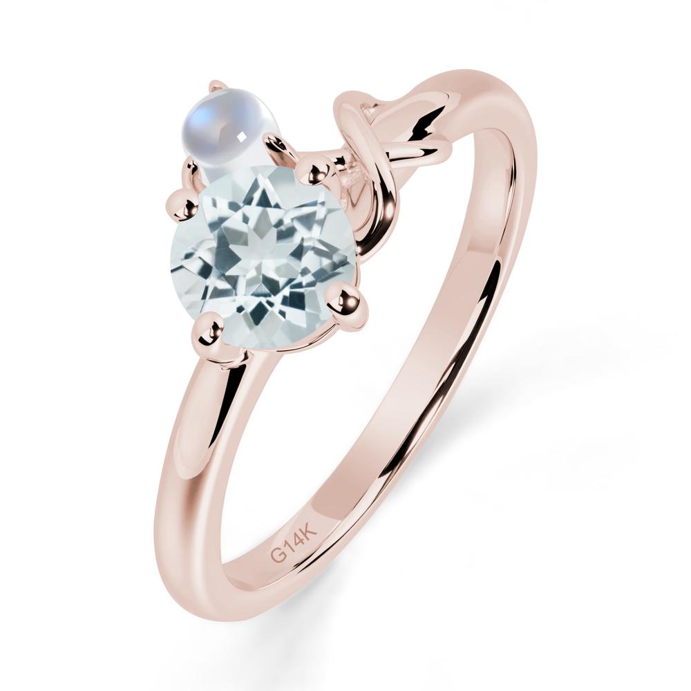 Petite Aquamarine Infinity Engagement Ring - LUO Jewelry #metal_14k rose gold