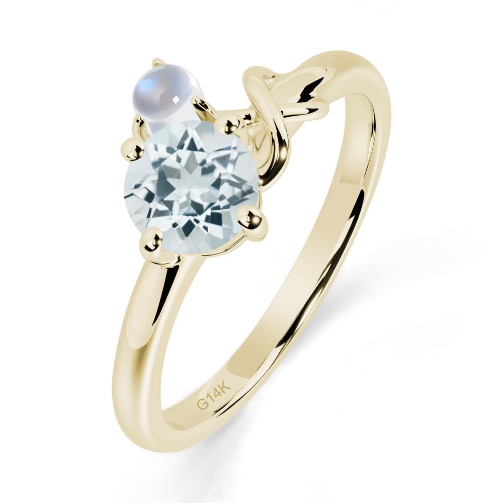 Petite Aquamarine Infinity Engagement Ring - LUO Jewelry #metal_14k yellow gold