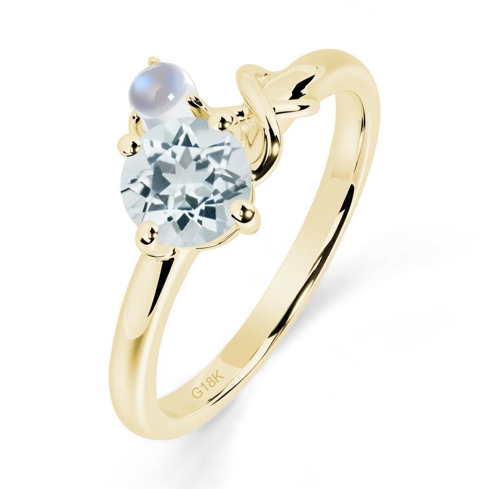 Petite Aquamarine Infinity Engagement Ring - LUO Jewelry #metal_18k yellow gold