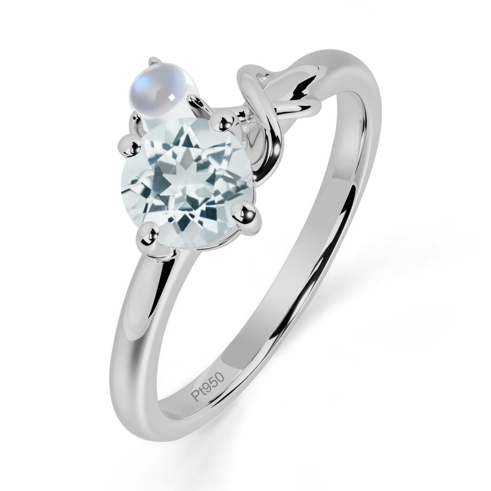 Petite Aquamarine Infinity Engagement Ring - LUO Jewelry #metal_platinum