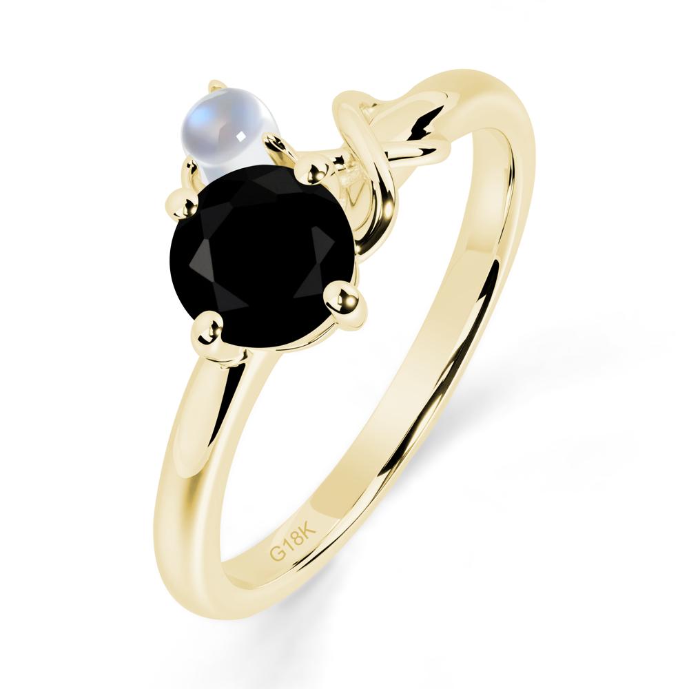 Black Spinel Infinity Symbol Ring - LUO Jewelry #metal_18k yellow gold