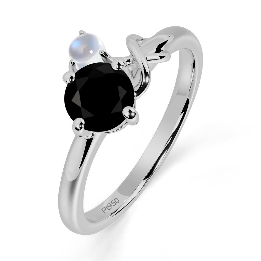 Black Spinel Infinity Symbol Ring - LUO Jewelry #metal_platinum