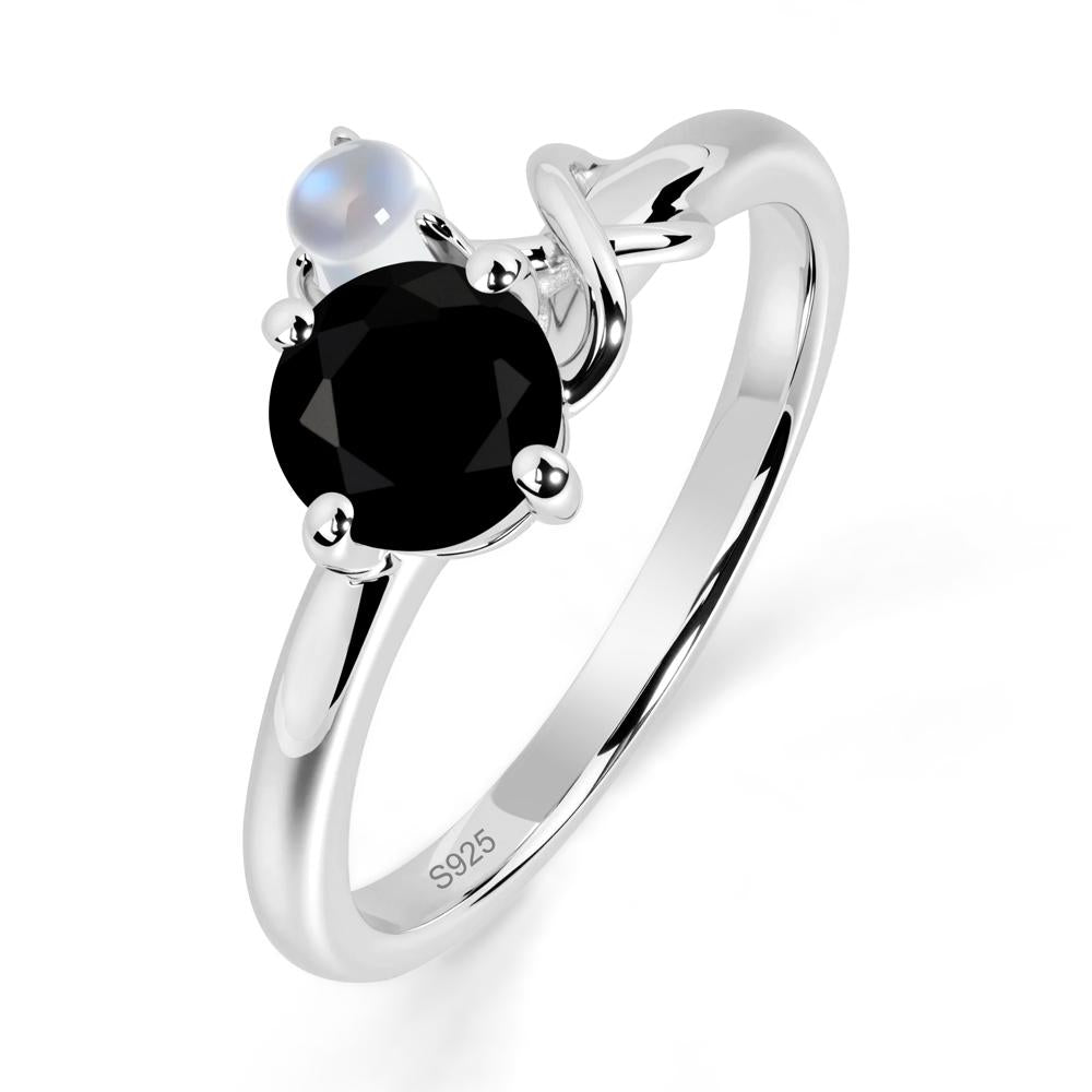 Black Spinel Infinity Symbol Ring - LUO Jewelry #metal_sterling silver