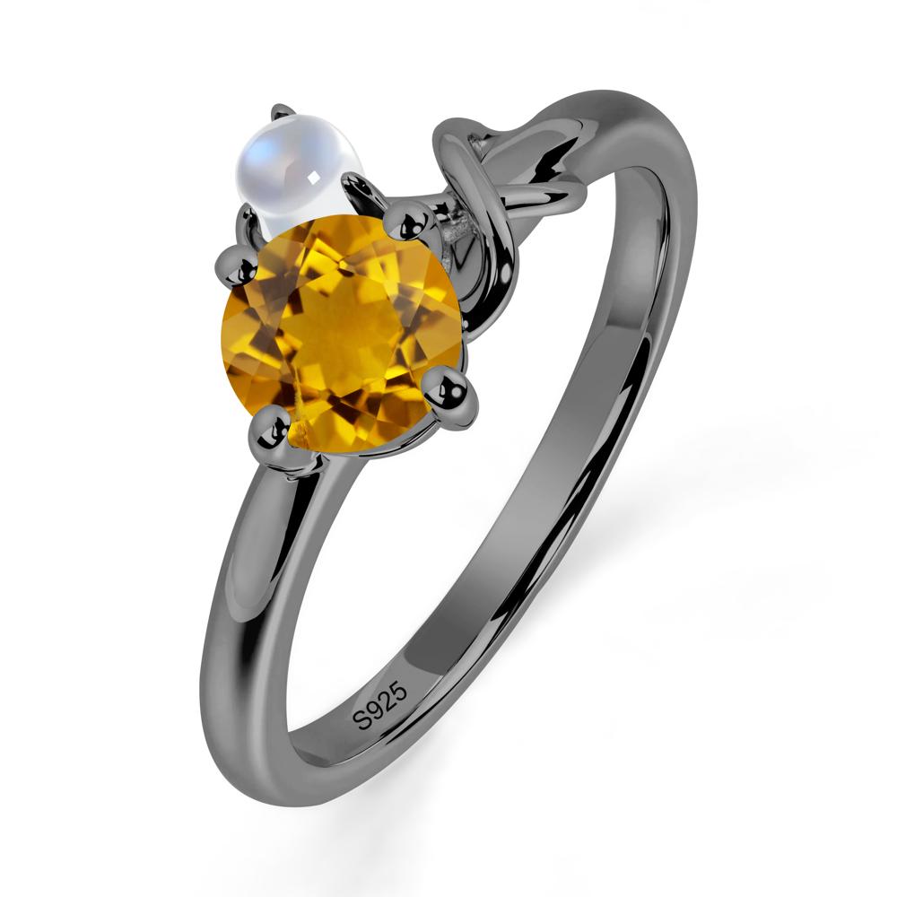 Citrine Infinity Symbol Ring - LUO Jewelry #metal_black finish sterling silver