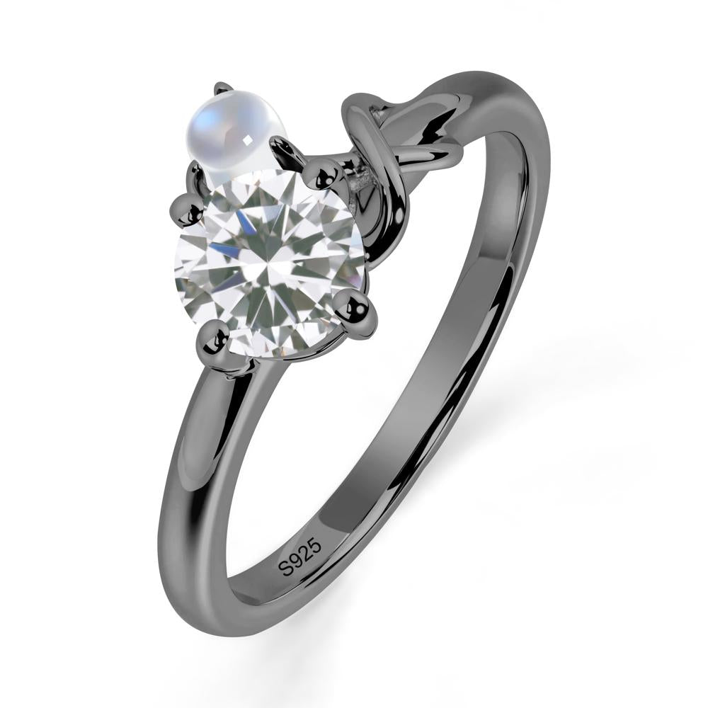 Cubic Zirconia Infinity Symbol Ring - LUO Jewelry #metal_black finish sterling silver