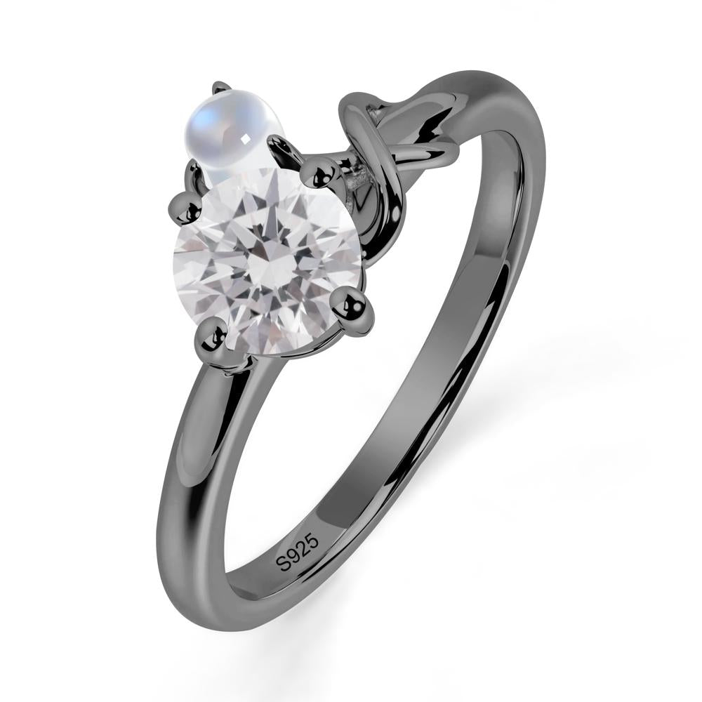 Diamond Infinity Symbol Ring - LUO Jewelry #metal_black finish sterling silver