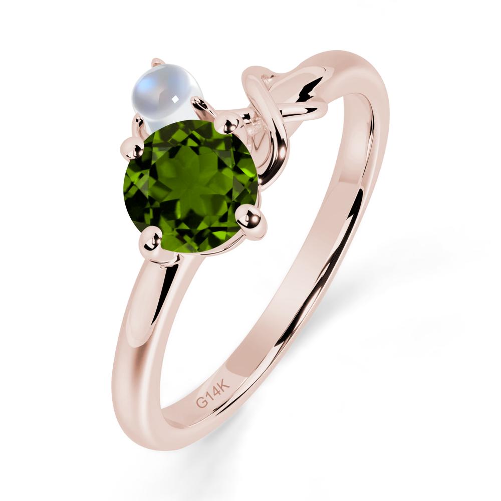 Petite Diopside Infinity Engagement Ring - LUO Jewelry #metal_14k rose gold