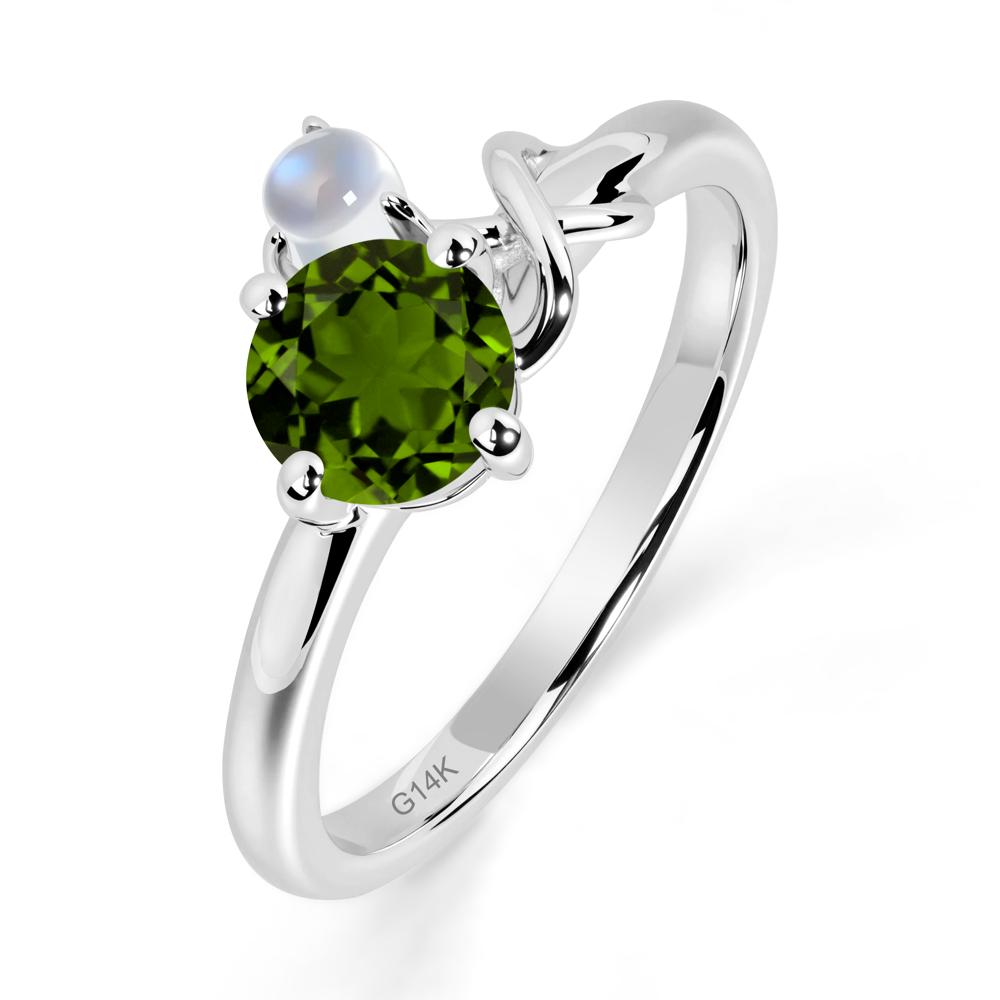 Petite Diopside Infinity Engagement Ring - LUO Jewelry #metal_14k white gold