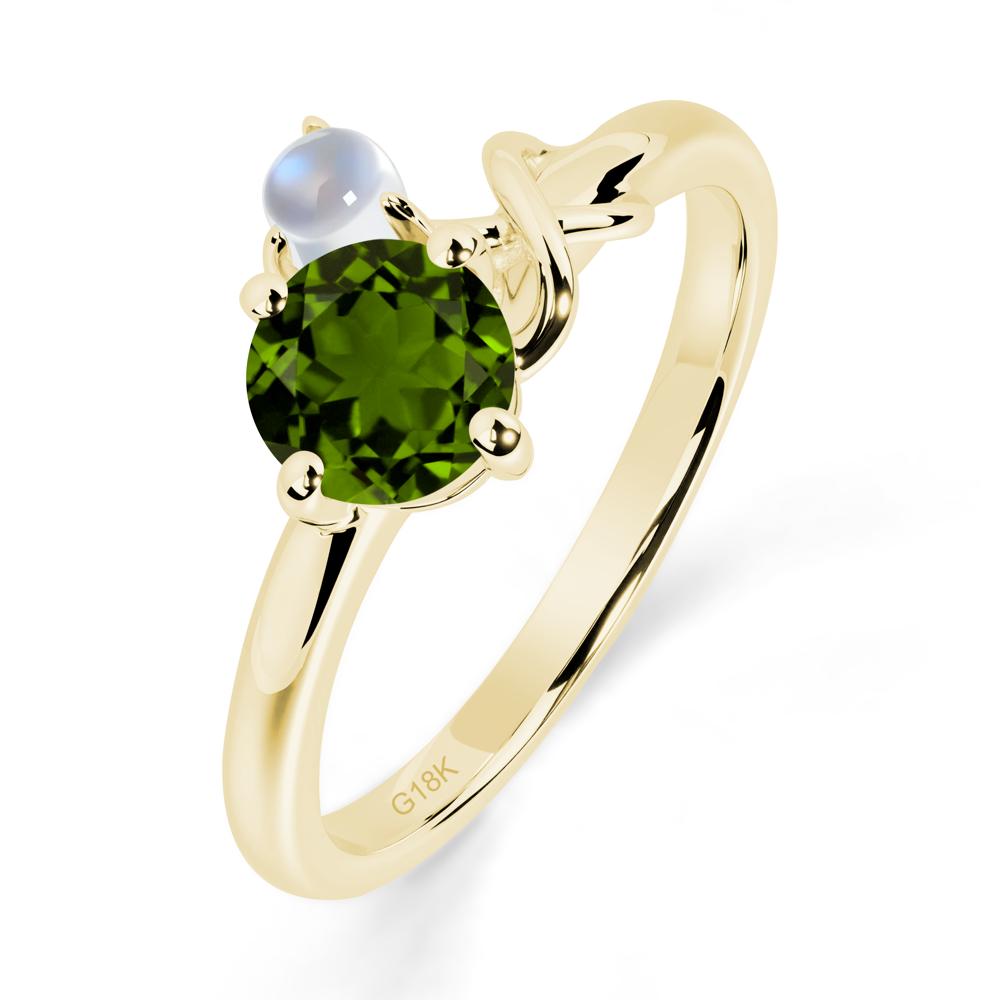 Petite Diopside Infinity Engagement Ring - LUO Jewelry #metal_18k yellow gold
