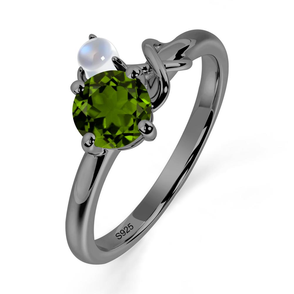 Petite Diopside Infinity Engagement Ring - LUO Jewelry #metal_black finish sterling silver