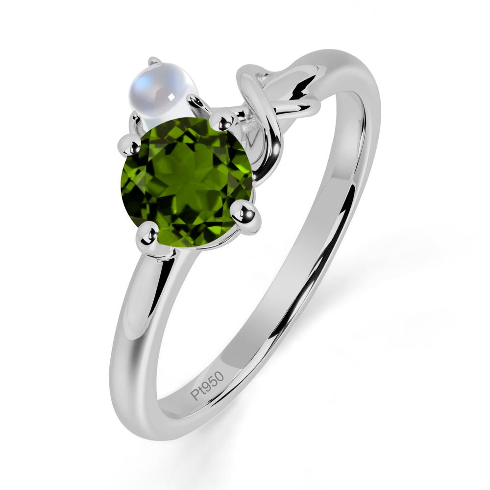 Petite Diopside Infinity Engagement Ring - LUO Jewelry #metal_platinum
