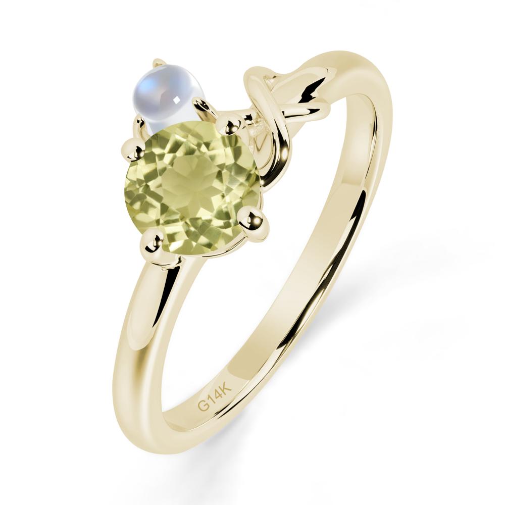 Petite Lemon Quartz Infinity Engagement Ring - LUO Jewelry #metal_14k yellow gold