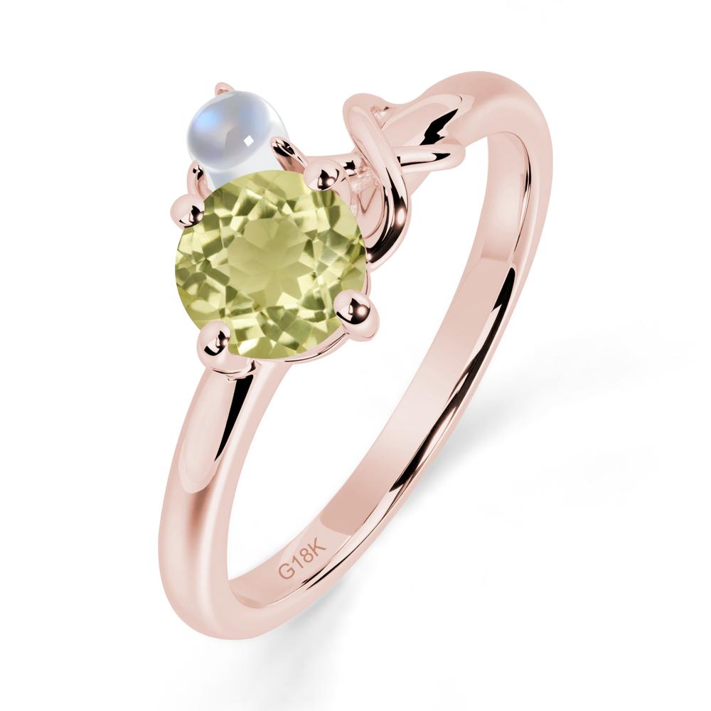 Petite Lemon Quartz Infinity Engagement Ring - LUO Jewelry #metal_18k rose gold