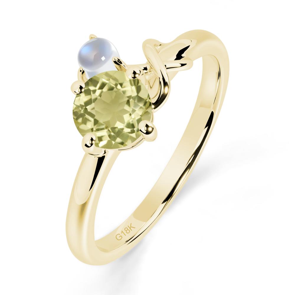 Petite Lemon Quartz Infinity Engagement Ring - LUO Jewelry #metal_18k yellow gold
