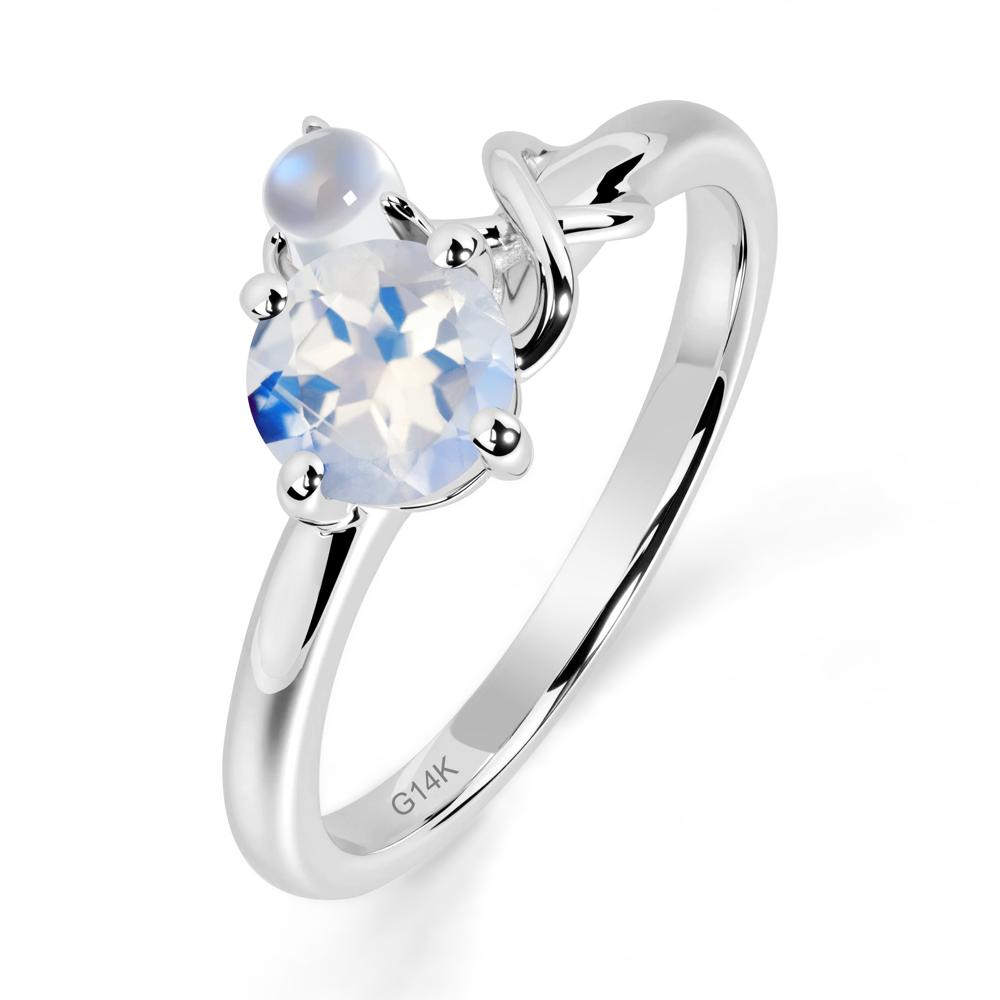 Petite Moonstone Infinity Engagement Ring - LUO Jewelry #metal_14k white gold