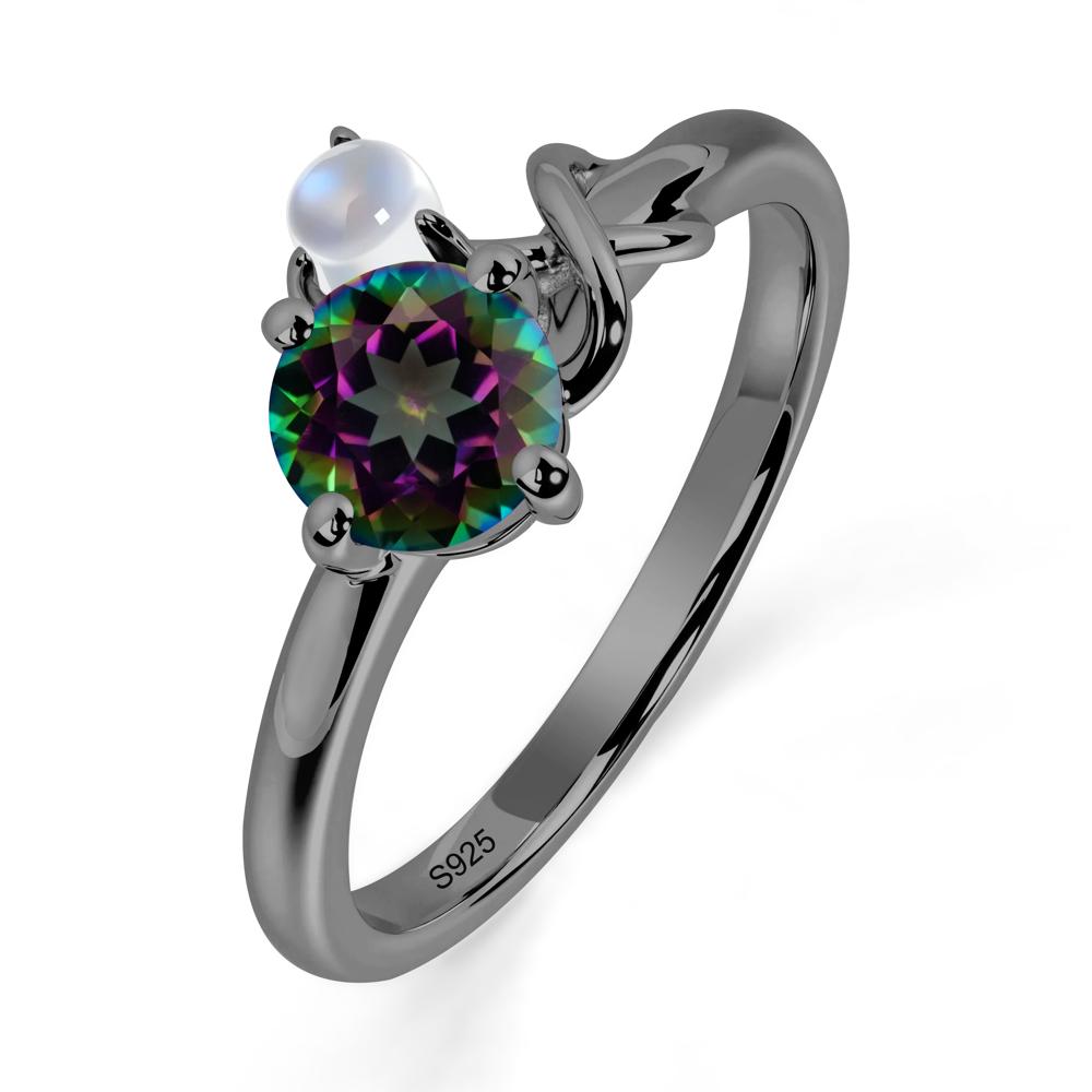 Petite Mystic Topaz Infinity Engagement Ring - LUO Jewelry #metal_black finish sterling silver
