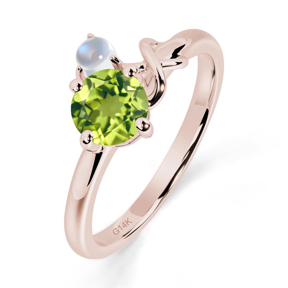 Petite Peridot Infinity Engagement Ring - LUO Jewelry #metal_14k rose gold