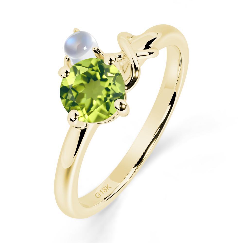 Petite Peridot Infinity Engagement Ring - LUO Jewelry #metal_18k yellow gold
