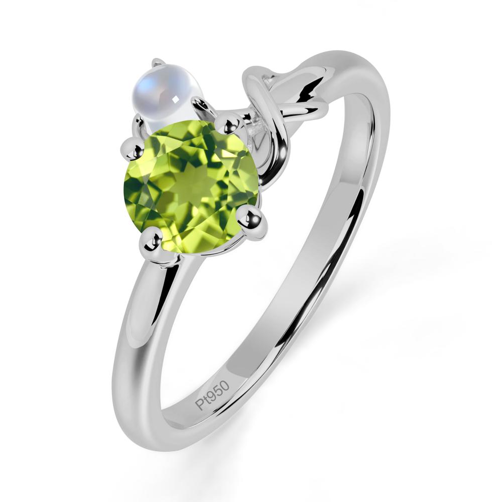 Petite Peridot Infinity Engagement Ring - LUO Jewelry #metal_platinum
