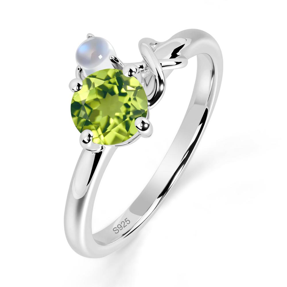 Petite Peridot Infinity Engagement Ring - LUO Jewelry #metal_sterling silver