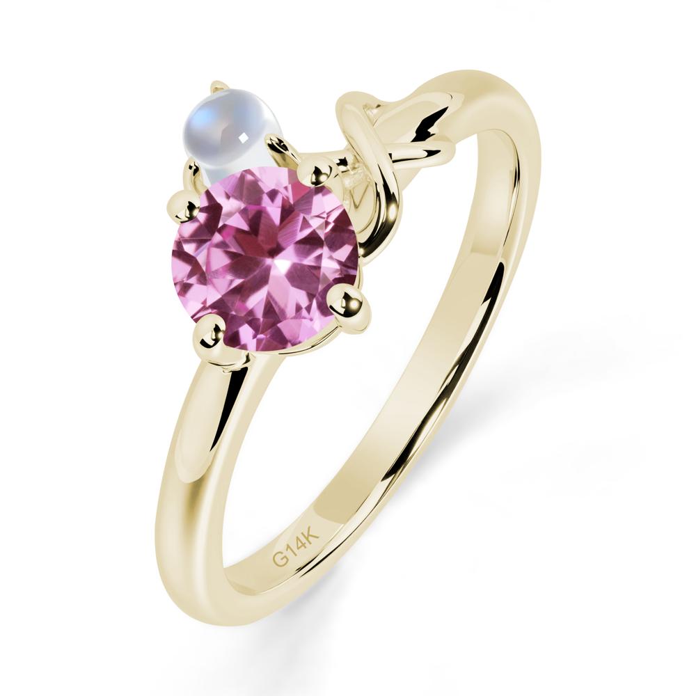 Petite Pink Sapphire Infinity Engagement Ring - LUO Jewelry #metal_14k yellow gold