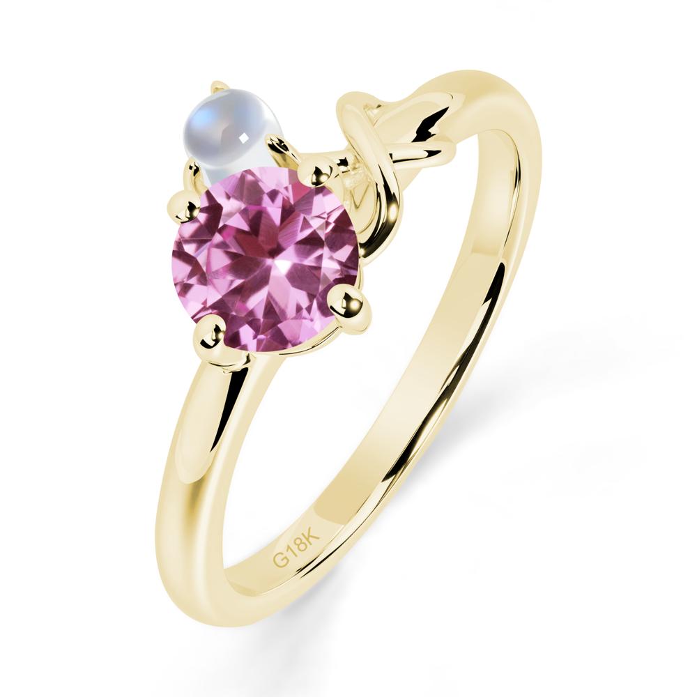 Petite Pink Sapphire Infinity Engagement Ring - LUO Jewelry #metal_18k yellow gold