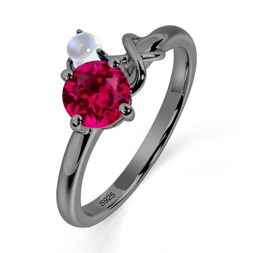 Ruby Infinity Symbol Ring - LUO Jewelry #metal_black finish sterling silver