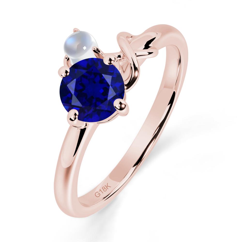 Sapphire and Moonstone Infinity Knot Ring - LUO Jewelry #metal_18k rose gold