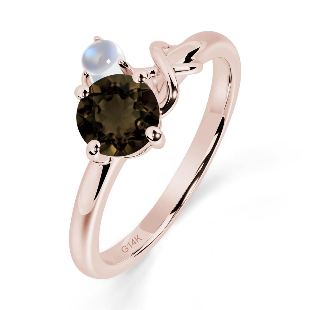 Petite Smoky Quartz Infinity Engagement Ring - LUO Jewelry #metal_14k rose gold