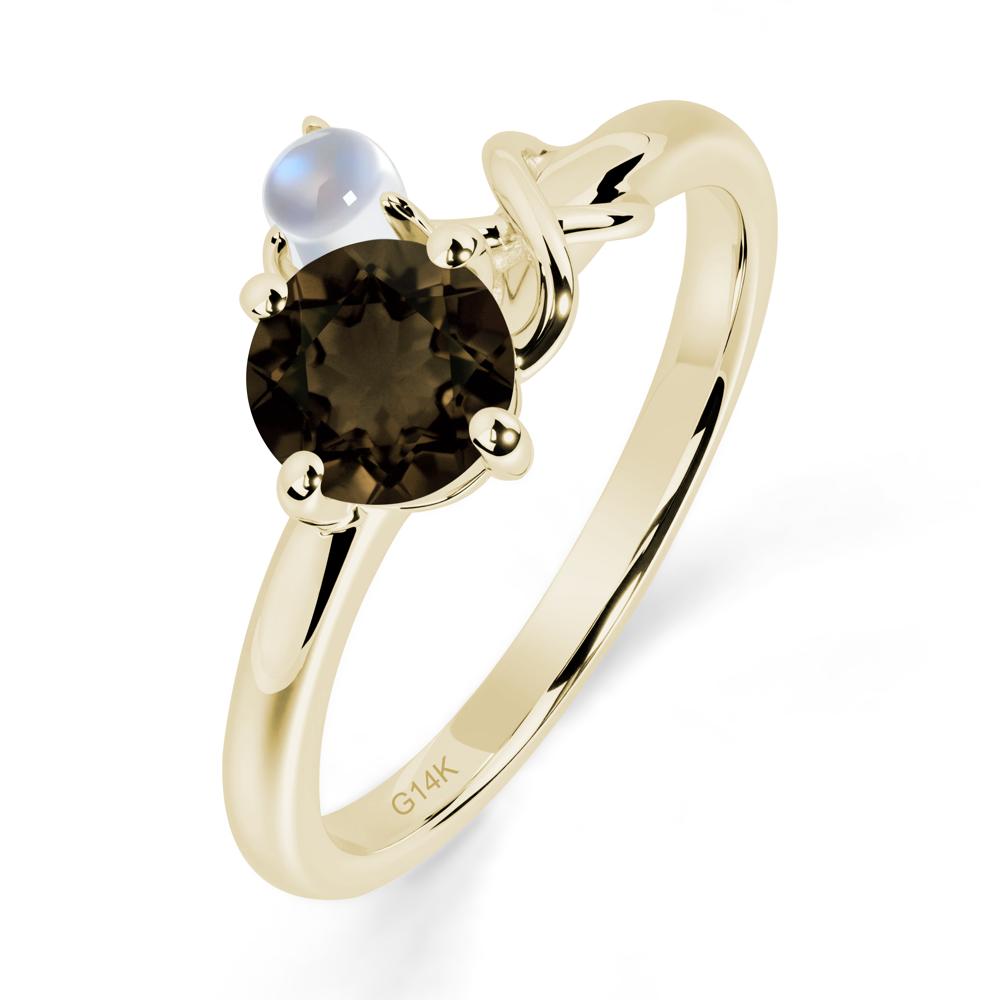 Petite Smoky Quartz Infinity Engagement Ring - LUO Jewelry #metal_14k yellow gold