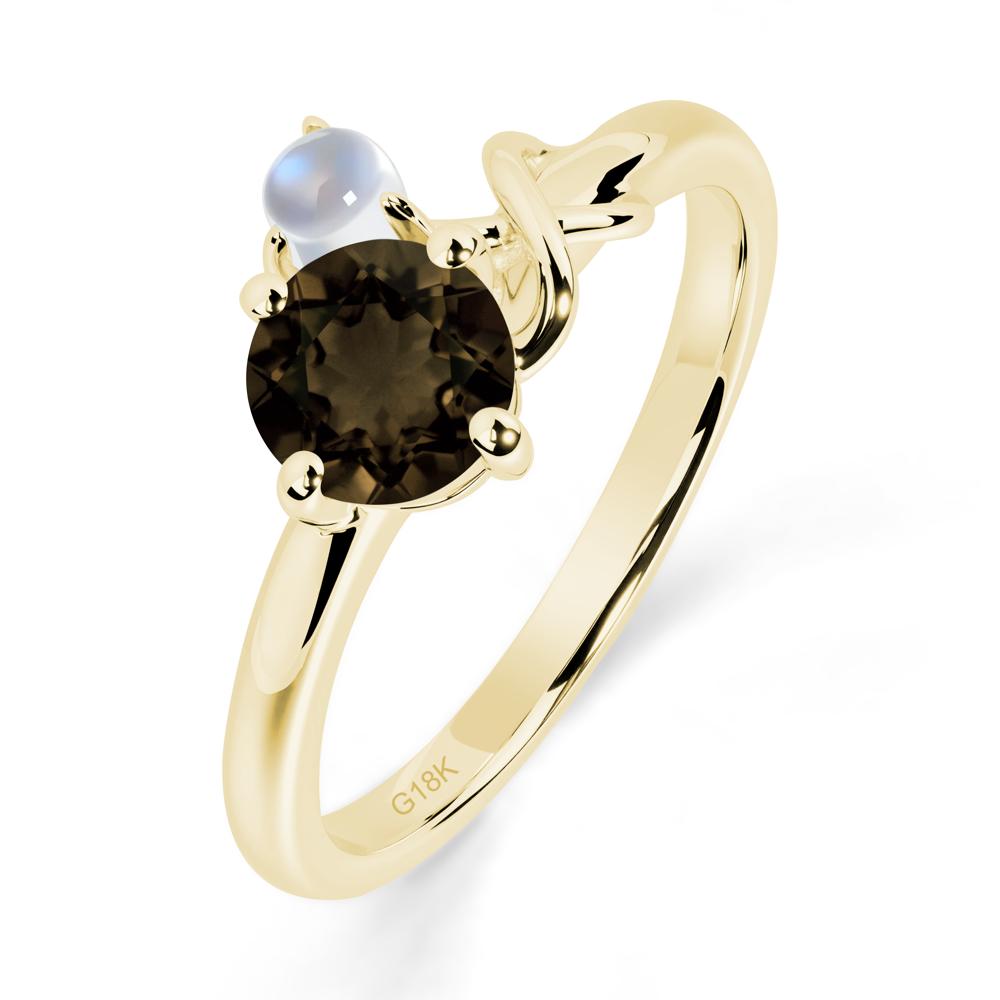 Petite Smoky Quartz Infinity Engagement Ring - LUO Jewelry #metal_18k yellow gold