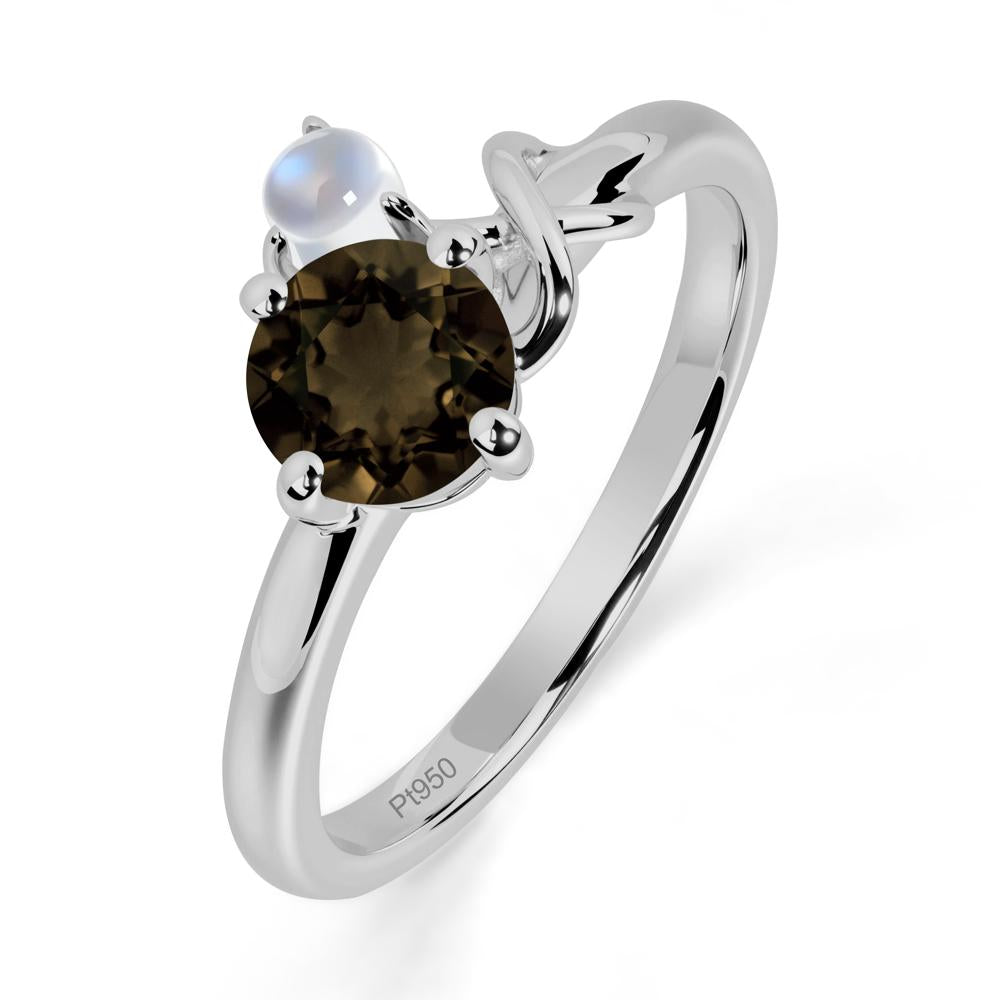 Petite Smoky Quartz Infinity Engagement Ring - LUO Jewelry #metal_platinum