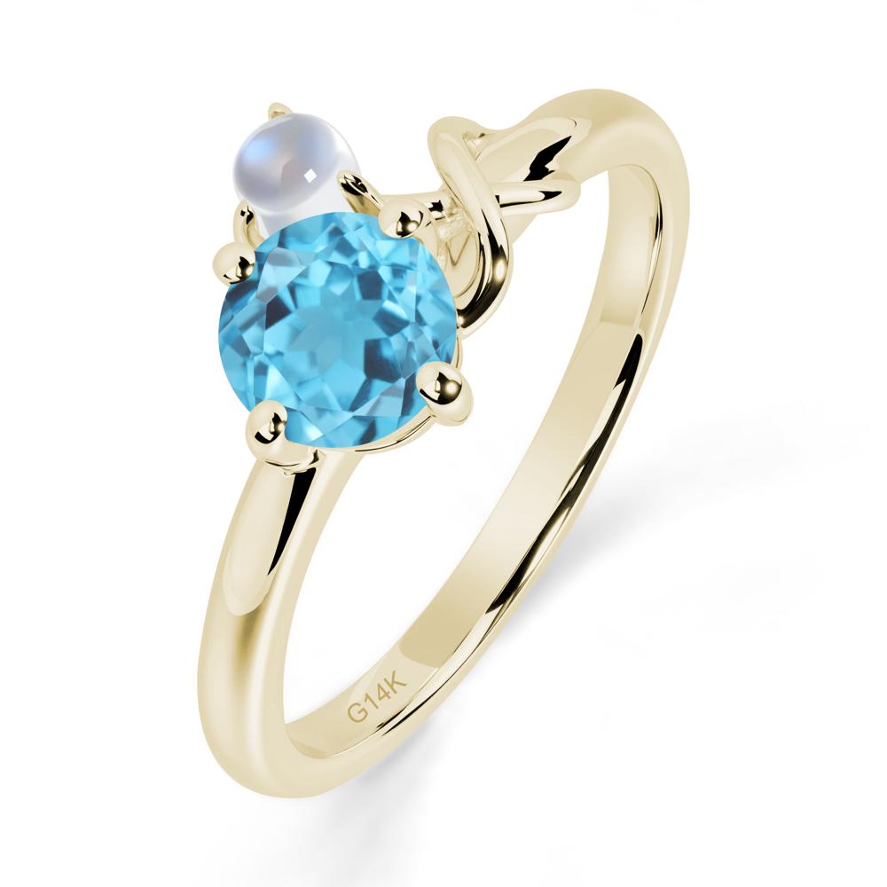 Swiss Blue Topaz Infinity Symbol Ring - LUO Jewelry #metal_14k yellow gold
