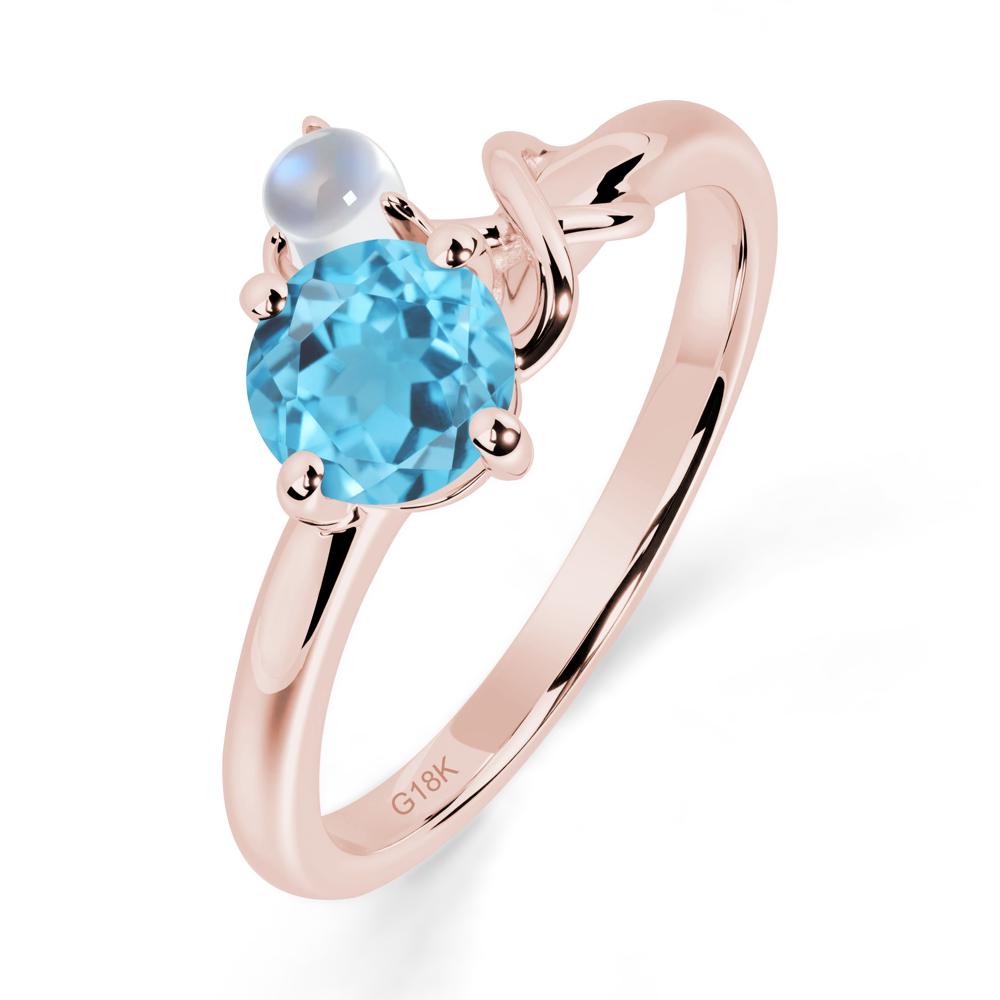 Swiss Blue Topaz Infinity Symbol Ring - LUO Jewelry #metal_18k rose gold