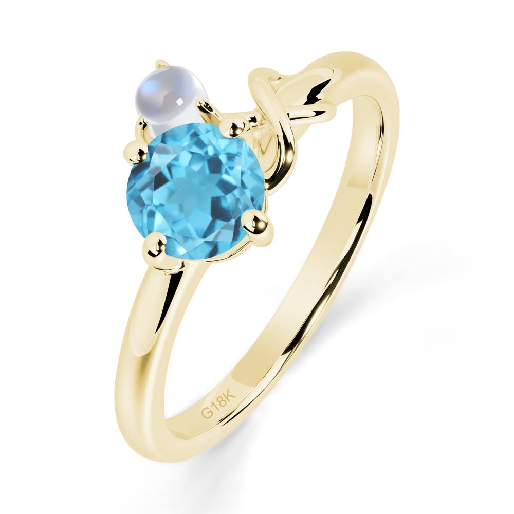 Swiss Blue Topaz Infinity Symbol Ring - LUO Jewelry #metal_18k yellow gold