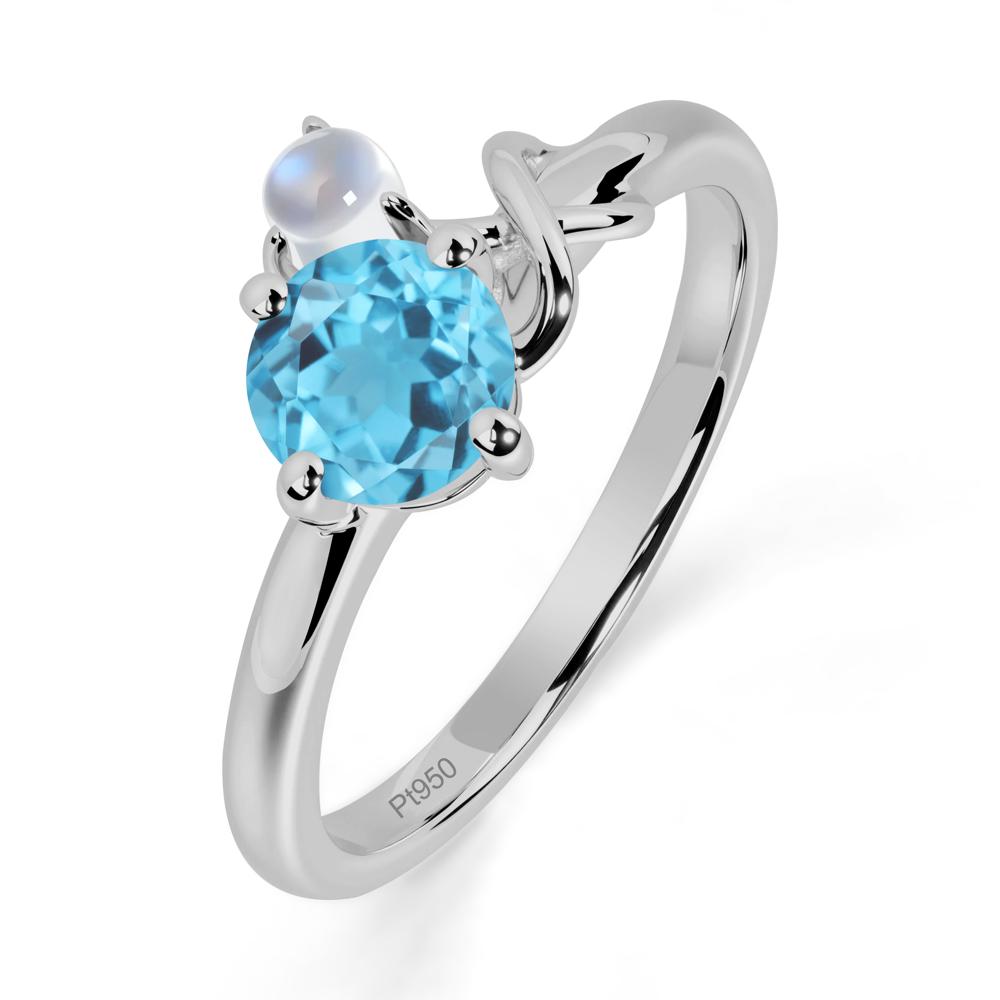 Swiss Blue Topaz Infinity Symbol Ring - LUO Jewelry #metal_platinum
