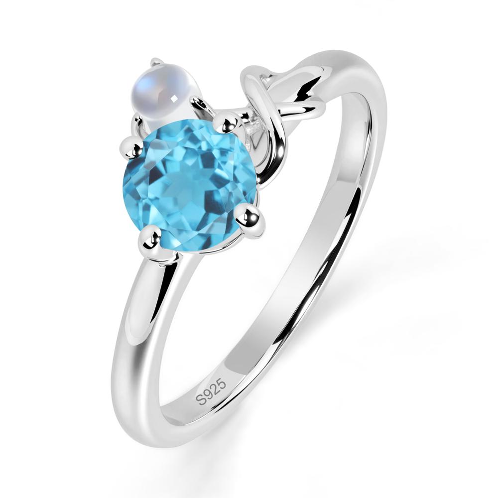 Swiss Blue Topaz Infinity Symbol Ring - LUO Jewelry #metal_sterling silver