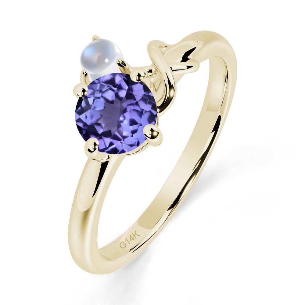 Petite Tanzanite Infinity Engagement Ring - LUO Jewelry #metal_14k yellow gold