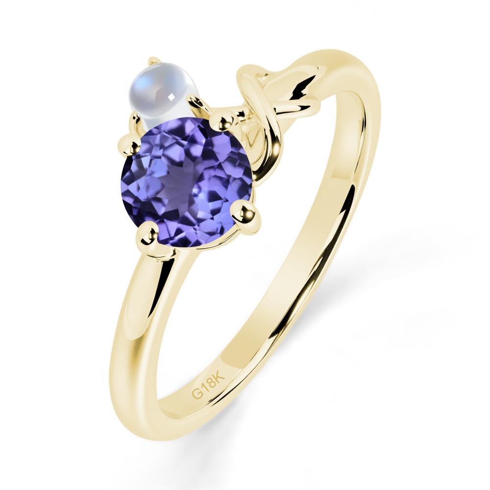 Petite Tanzanite Infinity Engagement Ring - LUO Jewelry #metal_18k yellow gold