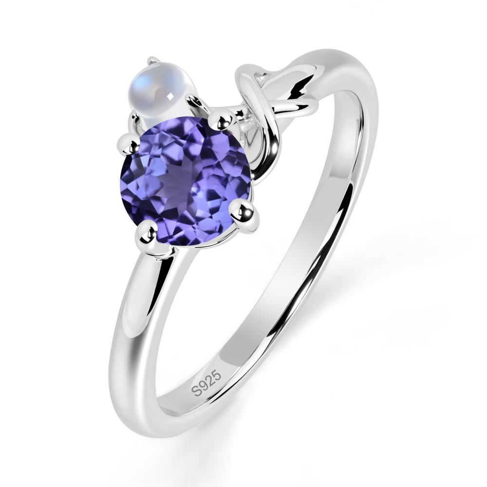 Petite Tanzanite Infinity Engagement Ring - LUO Jewelry #metal_sterling silver