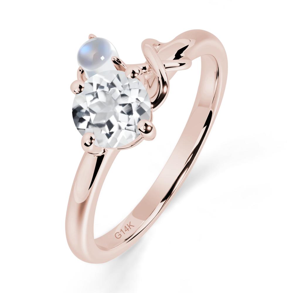 White Topaz Infinity Symbol Ring - LUO Jewelry #metal_14k rose gold
