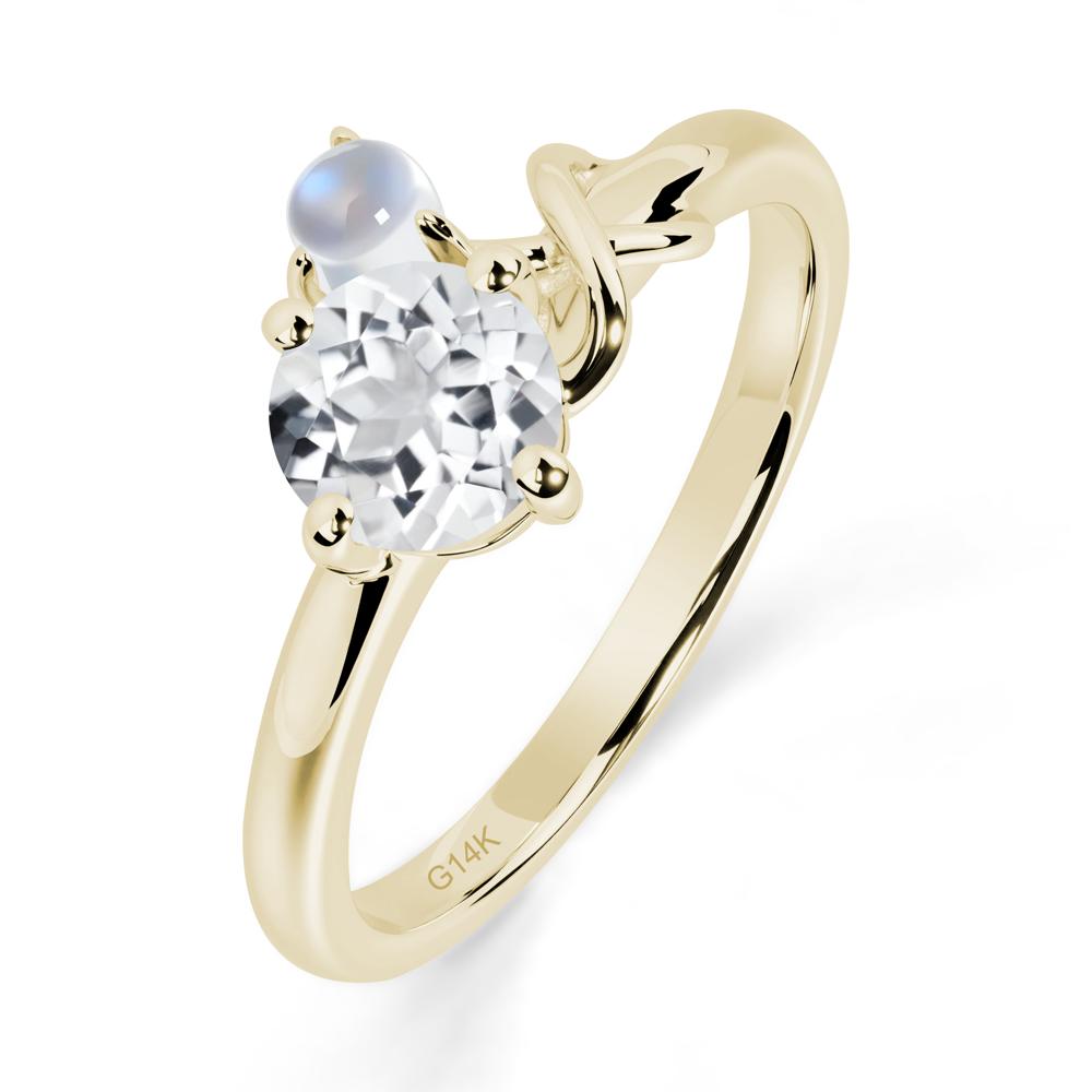 White Topaz Infinity Symbol Ring - LUO Jewelry #metal_14k yellow gold
