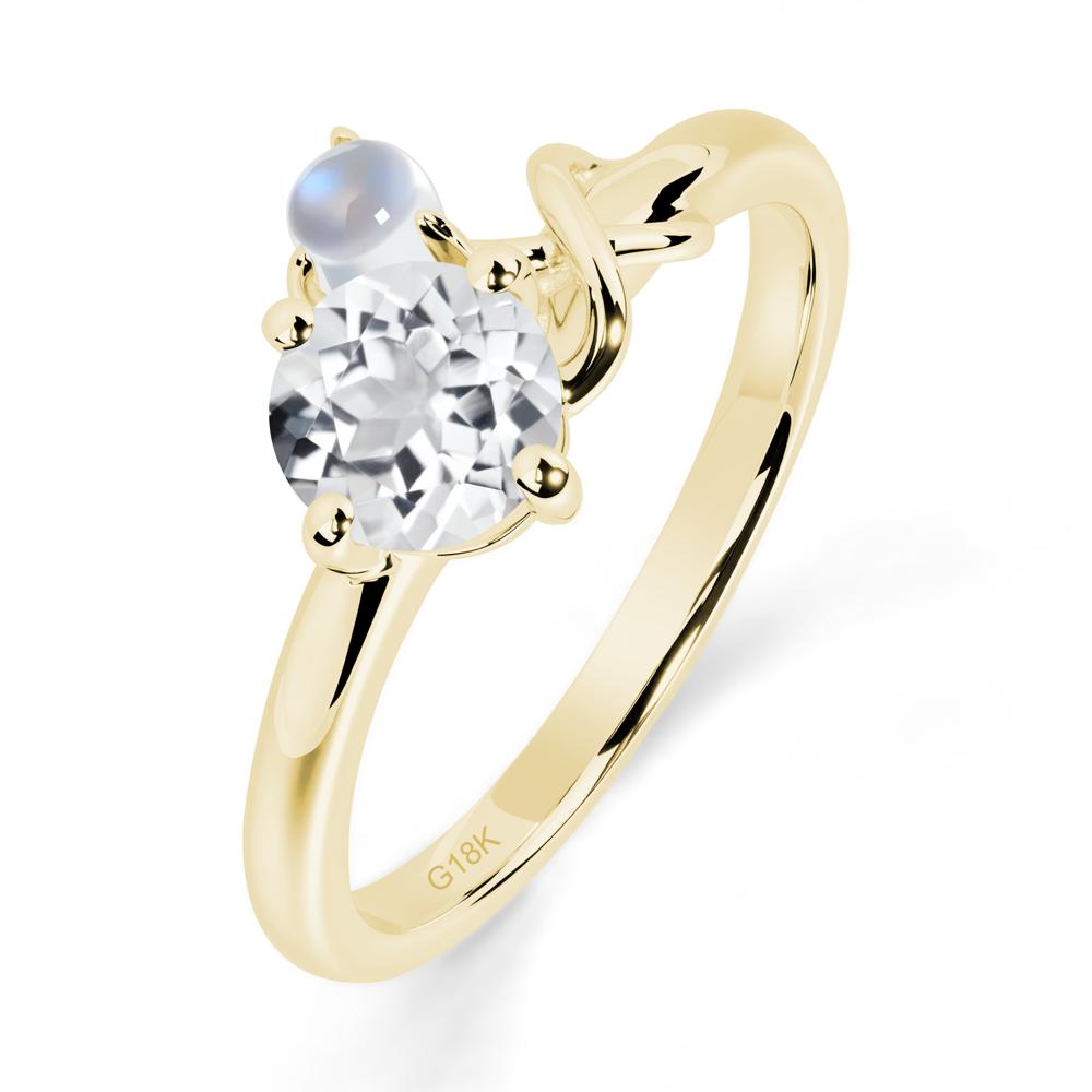 White Topaz Infinity Symbol Ring - LUO Jewelry #metal_18k yellow gold