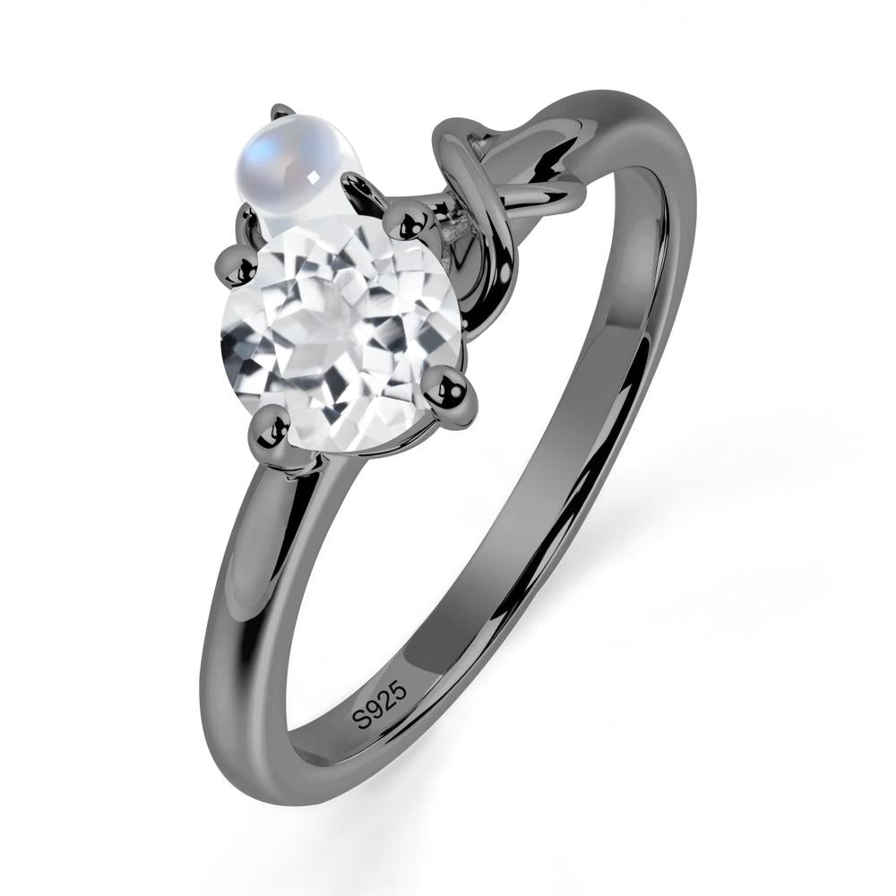 White Topaz Infinity Symbol Ring - LUO Jewelry #metal_black finish sterling silver