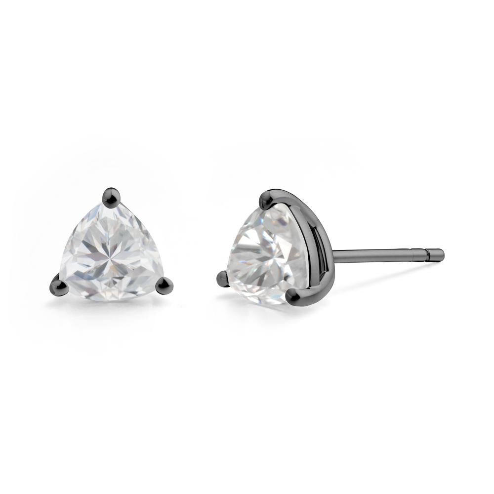 Cubic Zirconia Stud Earrings - LUO Jewelry #metal_black finish sterling silver