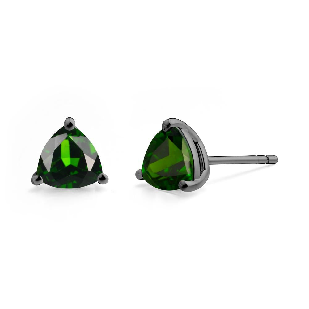 Diopside Stud Earrings - LUO Jewelry #metal_black finish sterling silver