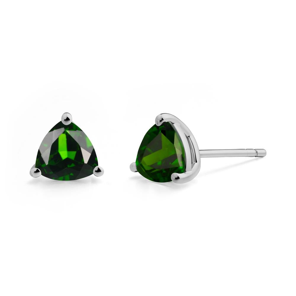 Diopside Stud Earrings - LUO Jewelry #metal_platinum