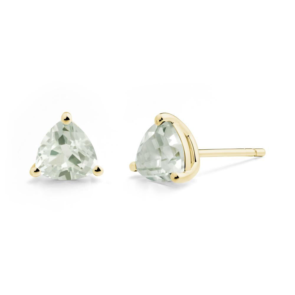 Green Amethyst Stud Earrings - LUO Jewelry #metal_18k yellow gold