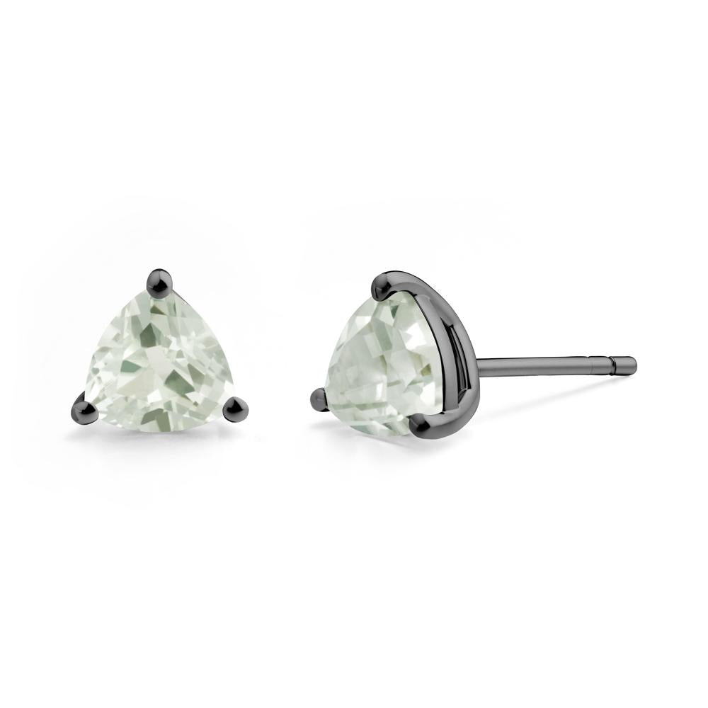 Green Amethyst Stud Earrings - LUO Jewelry #metal_black finish sterling silver